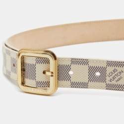 Louis Vuitton, Accessories, Authentic Louis Vuitton Damier Azur Canvas  Leather Voyage Belt Size 936 M9837