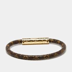 Pre Owned Louis Vuitton Brown Coated Canvas Confidential Bracelet