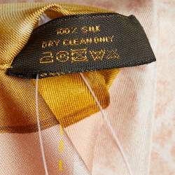 Pre Owned Louis Vuitton Pale Pink & Gold Monogram Print Silk Scarf
