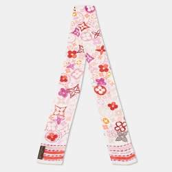 Pre Owned وشاح لوي فيتون حرير مطبوع مورد مونوغرامي متعدد الألوان