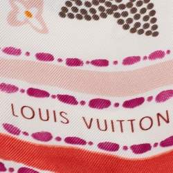 Pre Owned وشاح لوي فيتون حرير مطبوع مورد مونوغ رامي متعدد الألوان