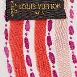 Pre Owned وشاح لوي فيتون حرير مطبوع مورد مونوغرامي متعدد الألوان