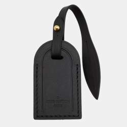 مملوكة مسبقًا Louis Vuitton Black Leather Luggage Name Tag
