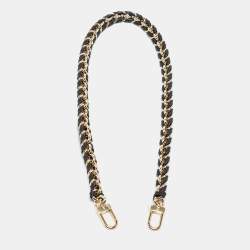 Pre Owned Louis Vuitton Black Braided Leather Chain Shoulder Bag Strap