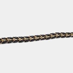 Pre Owned Louis Vuitton Black Braided Leather Chain Shoulder Bag Strap