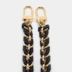 Pre Owned Louis Vuitton Black Braided Leather Chain Shoulder Bag Strap
