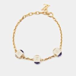 مملوكة مسبقًا Louis Vuitton Gamble Crystals Gold Tone Bracelet