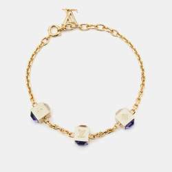 مملوكة مسبقًا Louis Vuitton Gamble Crystals Gold Tone Bracelet