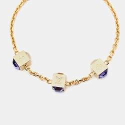 مملوكة مسبقًا Louis Vuitton Gamble Crystals Gold Tone Bracelet