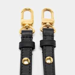 Pre Owned Louis Vuitton Black Leather Shoulder Strap