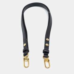 Pre Owned Louis Vuitton Black Leather Shoulder Strap