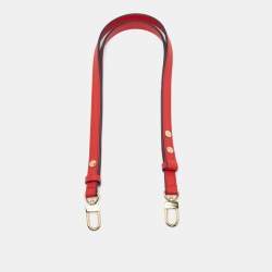 LOUIS VUITTON Shoulder strap leather Red Red unisex Used –