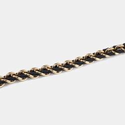 Pre Owned Louis Vuitton Black Braided Leather Chain Shoulder Bag Strap