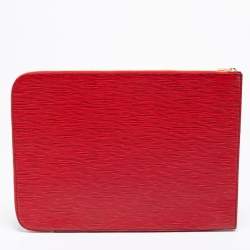 Pre Owned Louis Vuitton Red Epi Leather Poche Documents Portfolio Case