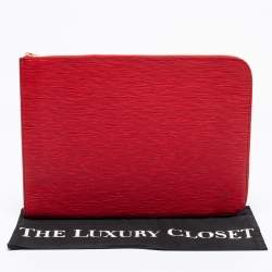 Pre Owned Louis Vuitton Red Epi Leather Poche Documents Portfolio Case