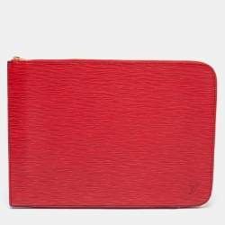 Louis Vuitton Red Epi Leather Poche Documents Portfolio Case at 1stDibs