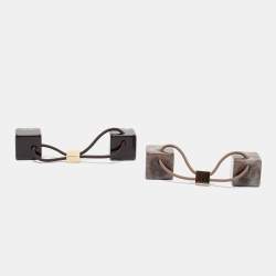Louis Vuitton Praline Brown Resin Inclusion Hair Cubes Set of 2