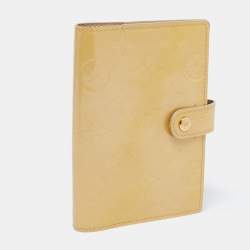 Pre Owned Louis Vuitton Cream Monogram Vernis Leather Small Ring Agenda Cover