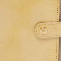 Pre Owned Louis Vuitton Cream Monogram Vernis Leather Small Ring Agenda Cover