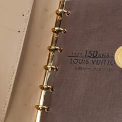 Pre Owned Louis Vuitton Cream Monogram Vernis Leather Small Ring Agenda Cover