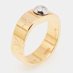 Louis Vuitton - Nanogram Ring - Metal - Gold - Size: S - Luxury