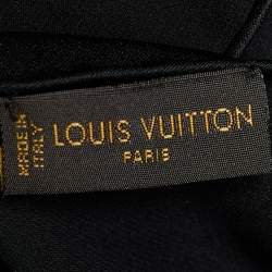 Pre Owned Louis Vuitton Black Monogram Monaco Silk Scarf