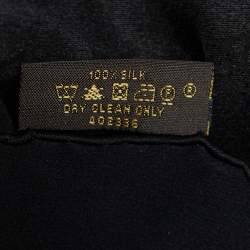 Pre Owned Louis Vuitton Black Monogram Monaco Silk Scarf
