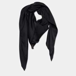 Châle monogram silk stole Louis Vuitton Black in Silk - 36017483