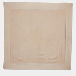 مملوكة مسبقًا Louis Vuitton Beige Monogram Monaco Silk Scarf