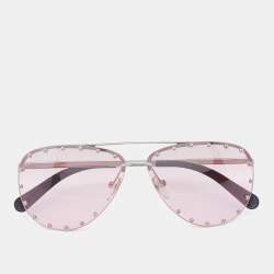 Louis Vuitton Silver Tone/Pink LV Studded The Party Pilot Sunglasses Louis  Vuitton
