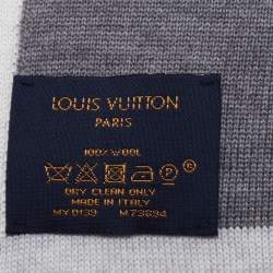 Pre Owned Louis Vuitton Pink Giant Pop Monogram Intarsia Wool Muffler 
