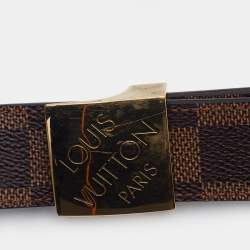 Pre Owned Louis Vuitton Brown Coated Canvas Buckle Belt 100CM
