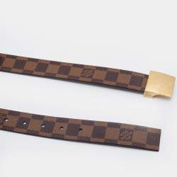 Pre Owned Louis Vuitton Brown Coated Canvas Buckle Belt 100CM