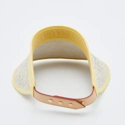Pre Owned Louis Vuitton Yellow Strawgram Raffia & Leather Visor Hat