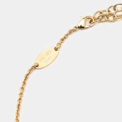 Pre Owned Louis Vuitton Essential V Gold Tone Necklace