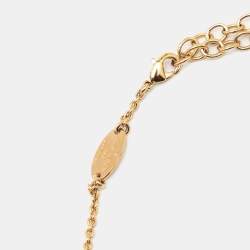 Pre Owned Louis Vuitton Essential V Gold Tone Necklace