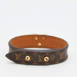 Pre Owned Louis Vuitton Brown Monogram Coated Leather Essential V Bracelet