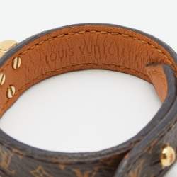 Pre Owned Louis Vuitton Brown Monogram Coated Leather Essential V Bracelet