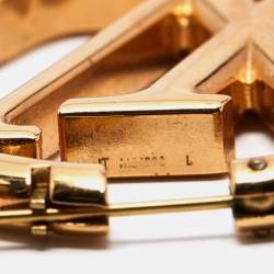 Pre Owned Louis Vuitton Gold Tone Louise Hoop Earrings 