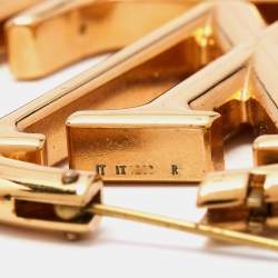 Pre Owned Louis Vuitton Gold Tone Louise Hoop Earrings 