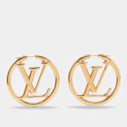 LOUIS VUITTON Louise Hoop Earrings Gold 1289550