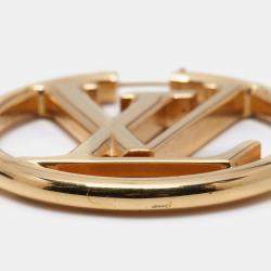 Pre Owned Louis Vuitton Gold Tone Louise Hoop Earrings 