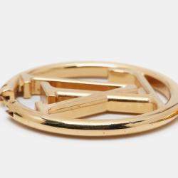 Pre Owned Louis Vuitton Gold Tone Louise Hoop Earrings 