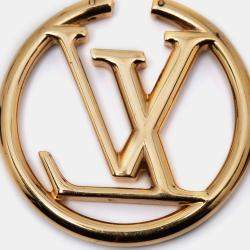 Pre Owned Louis Vuitton Gold Tone Louise Hoop Earrings 