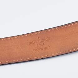 Pre Owned Louis Vuitton Black Epi Leather LV Initiales Belt 85 CM