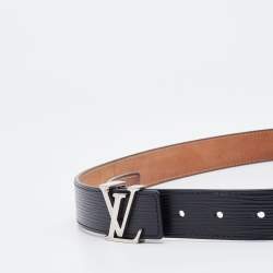 Pre Owned Louis Vuitton Black Epi Leather LV Initiales Belt 85 CM
