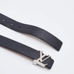 Pre Owned Louis Vuitton Black Epi Leather LV Initiales Belt 85 CM