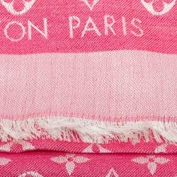 Pre Owned Louis Vuitton Pink Monogram Denim Shawl