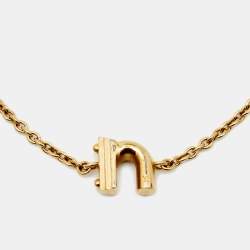 Pre Owned Louis Vuitton Gold Tone LV & Me Letter N Bracelet