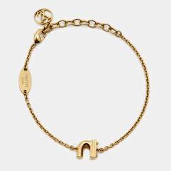Louis Vuitton Gold Tone LV & Me Letter N Bracelet